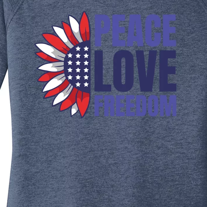 Peace Love Freedom Women's Perfect Tri Tunic Long Sleeve Shirt