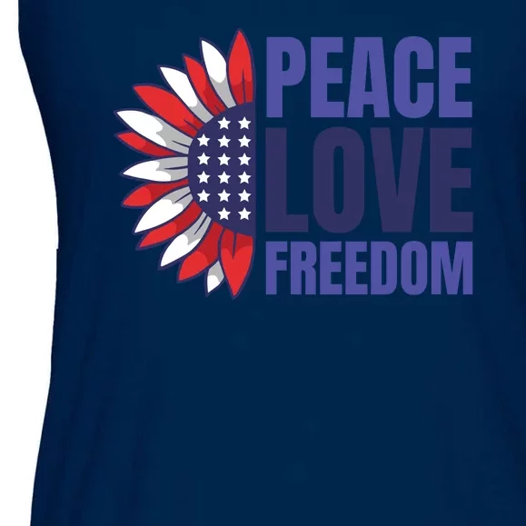 Peace Love Freedom Ladies Essential Flowy Tank