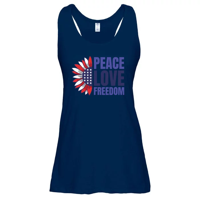 Peace Love Freedom Ladies Essential Flowy Tank