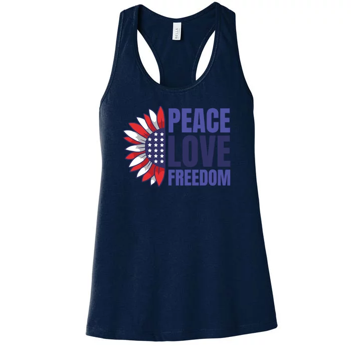 Peace Love Freedom Women's Racerback Tank