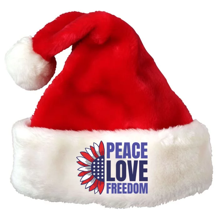 Peace Love Freedom Premium Christmas Santa Hat