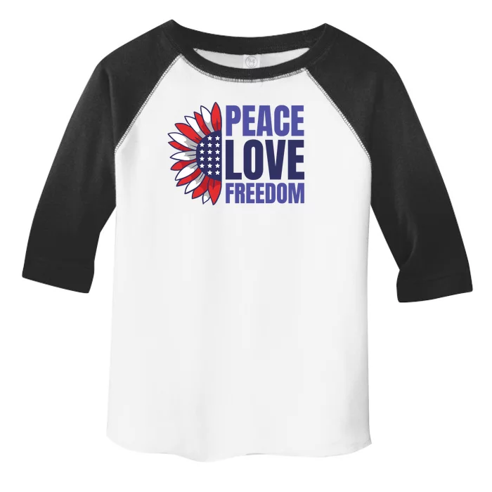 Peace Love Freedom Toddler Fine Jersey T-Shirt