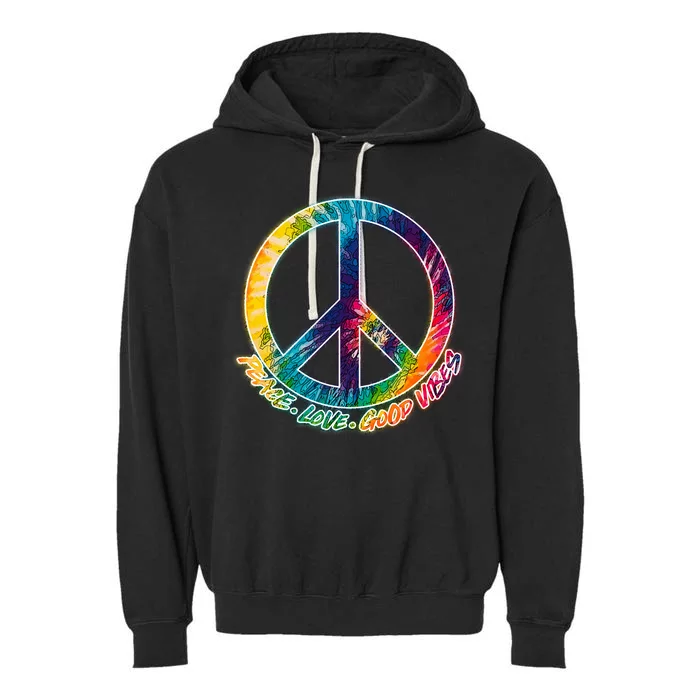 Peace Love Good Vibes Garment-Dyed Fleece Hoodie