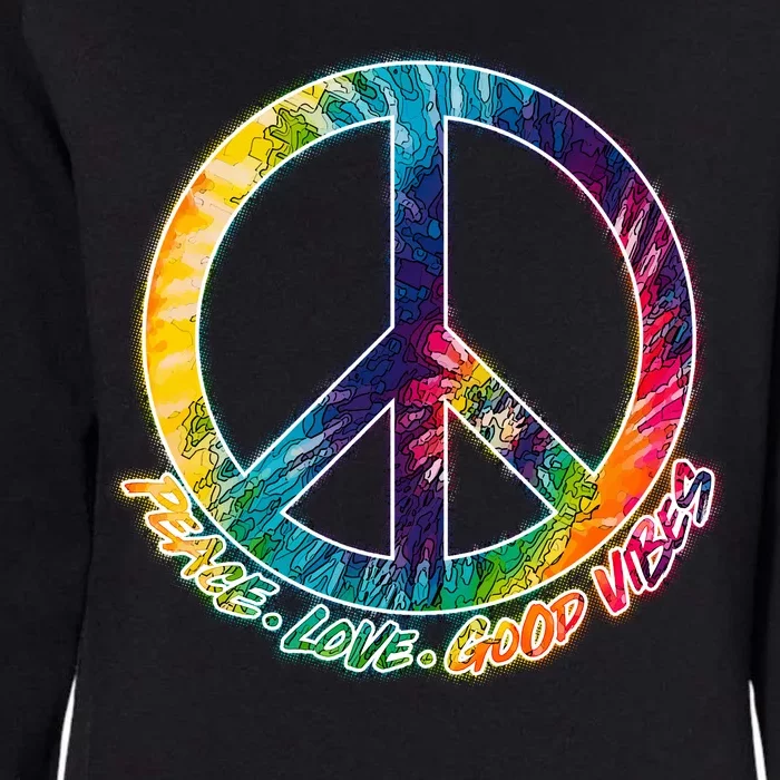 Peace Love Good Vibes Womens California Wash Sweatshirt