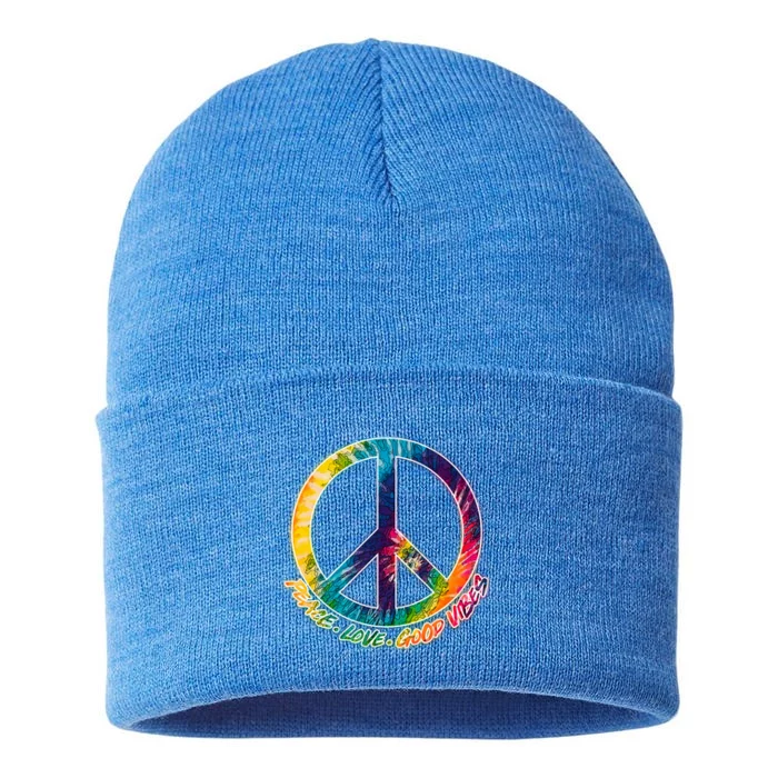 Peace Love Good Vibes Sustainable Knit Beanie