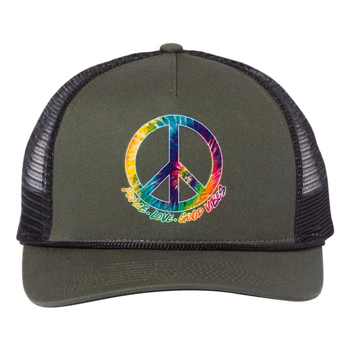 Peace Love Good Vibes Retro Rope Trucker Hat Cap