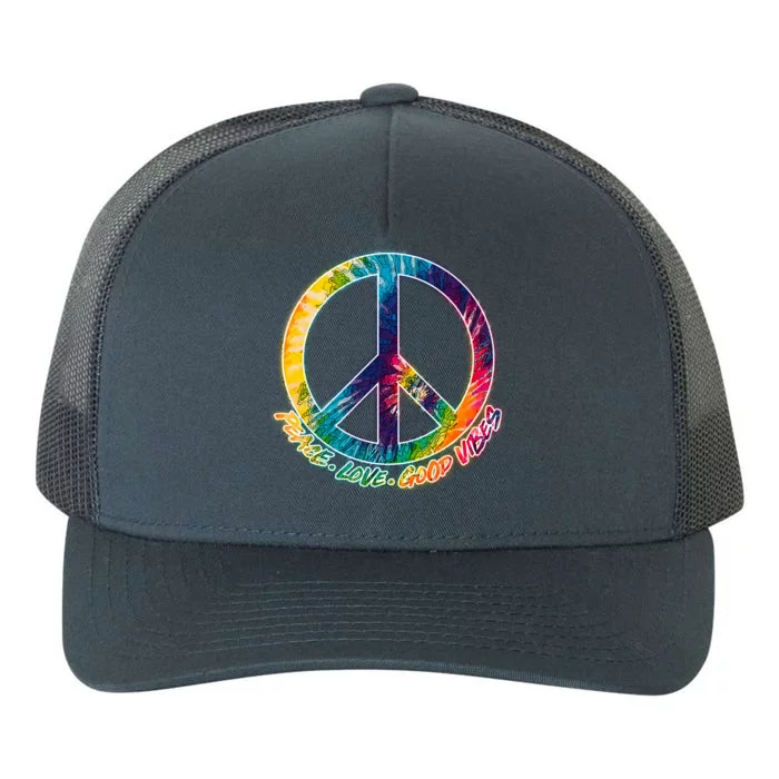 Peace Love Good Vibes Yupoong Adult 5-Panel Trucker Hat