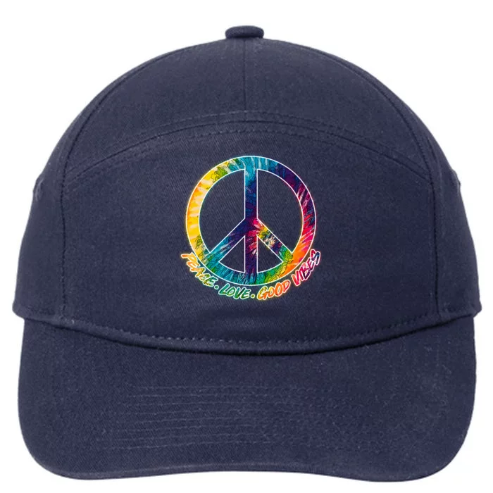 Peace Love Good Vibes 7-Panel Snapback Hat