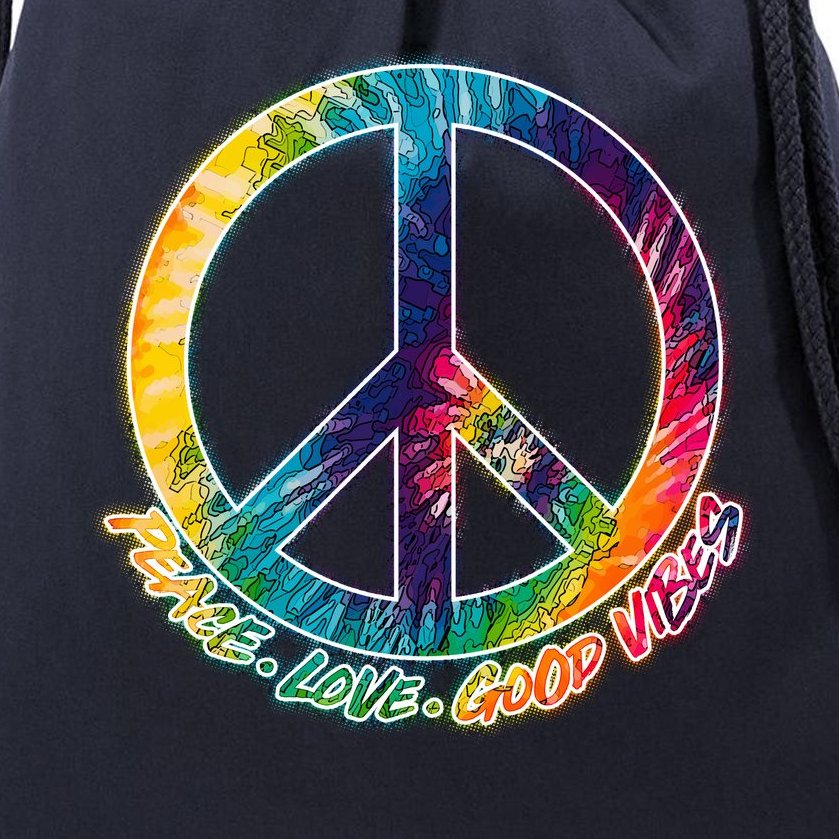 Peace Love Good Vibes Drawstring Bag