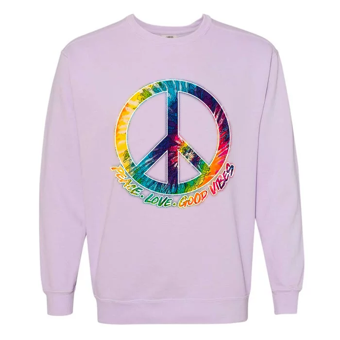 Peace Love Good Vibes Garment-Dyed Sweatshirt