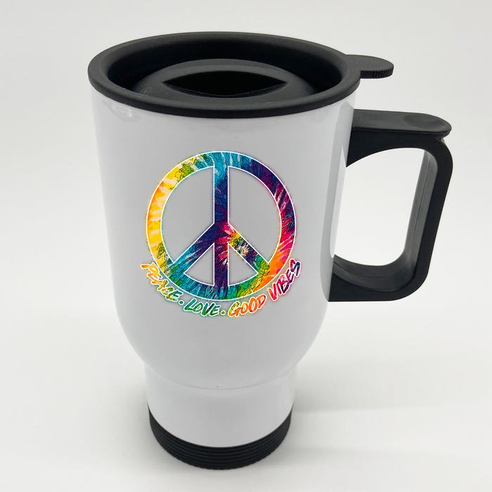 Peace Love Good Vibes Front & Back Stainless Steel Travel Mug