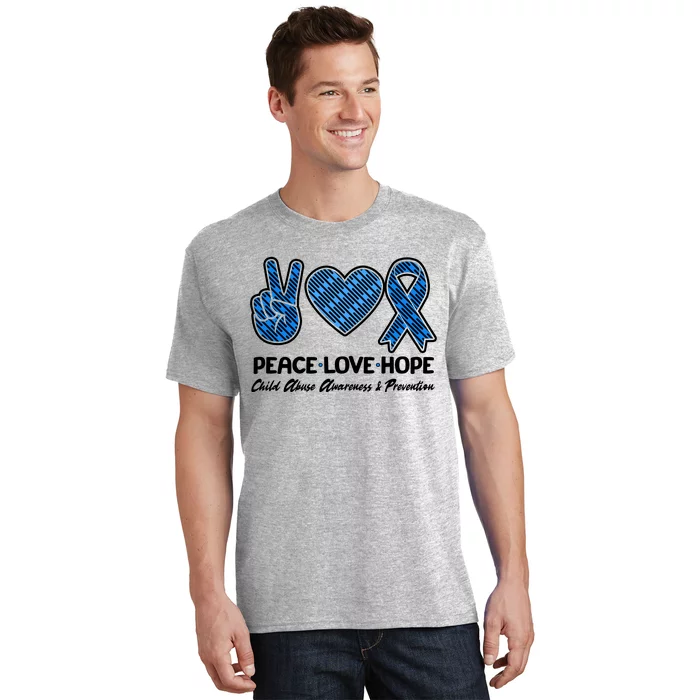 Peace Love Hope Child Abuse Awareness and Prevention T-Shirt