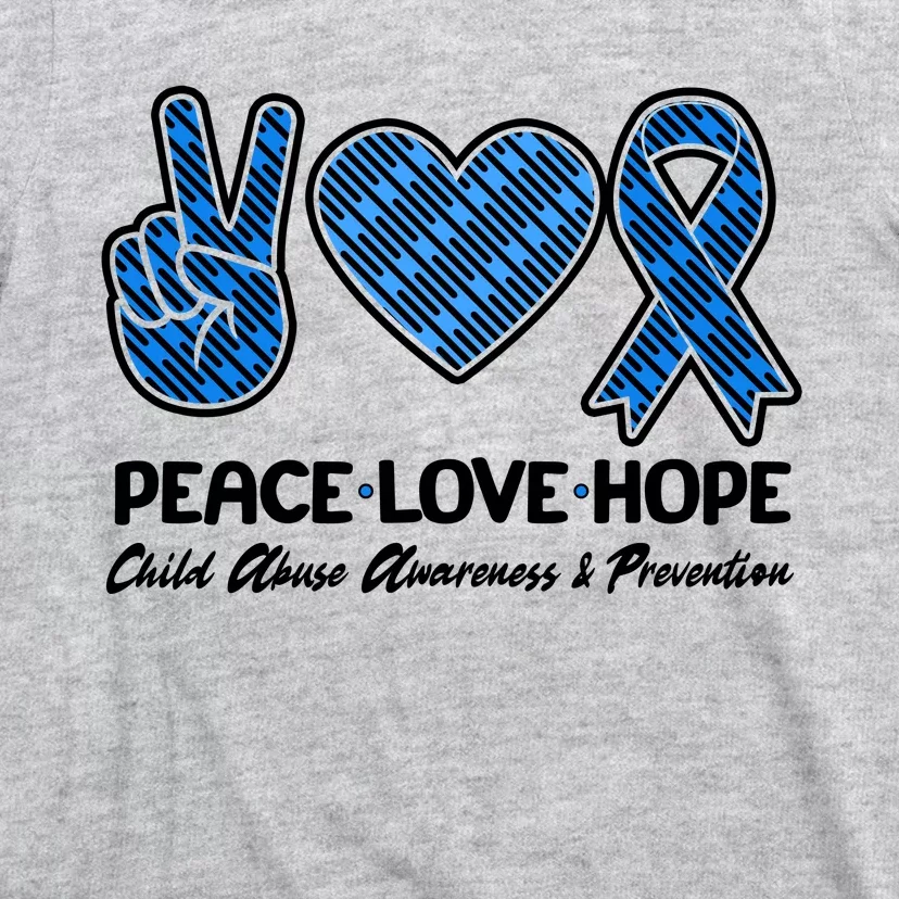 Peace Love Hope Child Abuse Awareness and Prevention T-Shirt