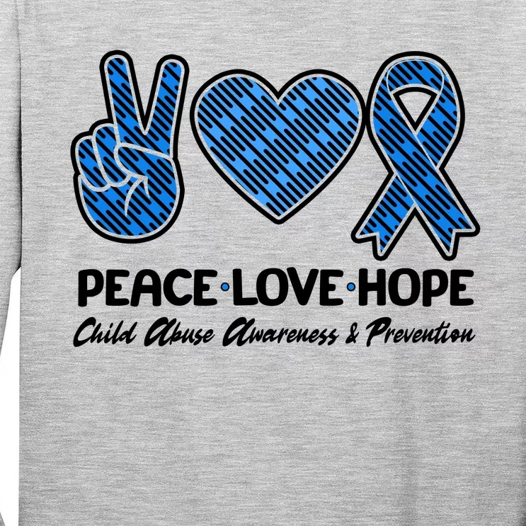 Peace Love Hope Child Abuse Awareness and Prevention Tall Long Sleeve T-Shirt