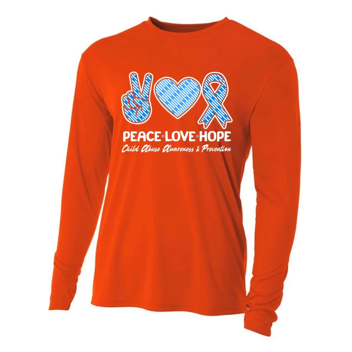 Peace Love Hope Child Abuse Awareness and Prevention Cooling Performance Long Sleeve Crew