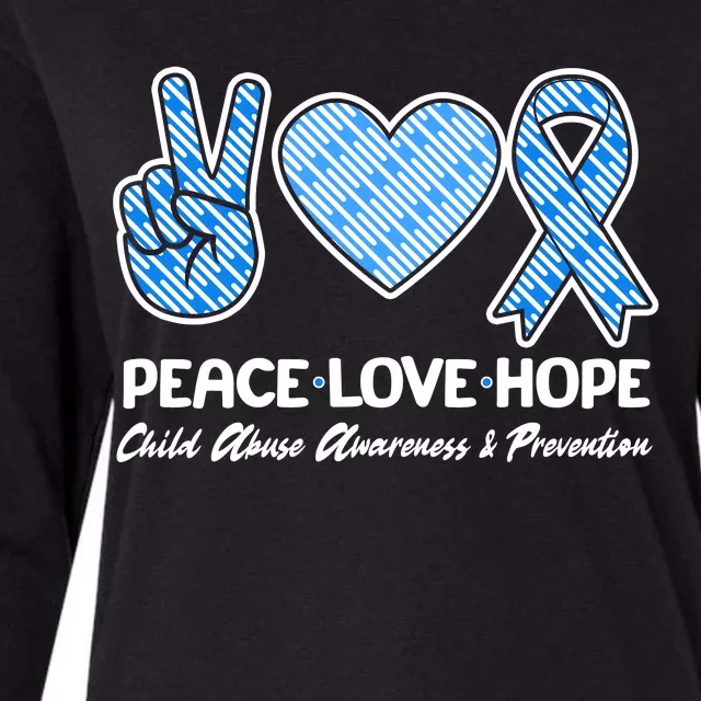 Peace Love Hope Child Abuse Awareness and Prevention Womens Cotton Relaxed Long Sleeve T-Shirt