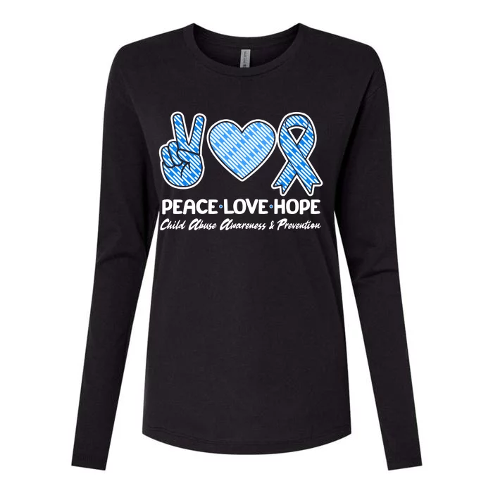 Peace Love Hope Child Abuse Awareness and Prevention Womens Cotton Relaxed Long Sleeve T-Shirt