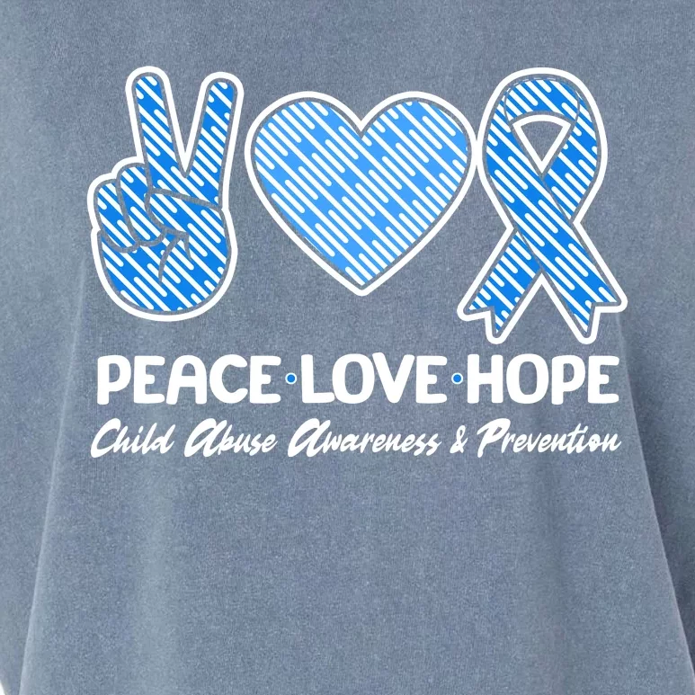 Peace Love Hope Child Abuse Awareness and Prevention Garment-Dyed Women's Muscle Tee