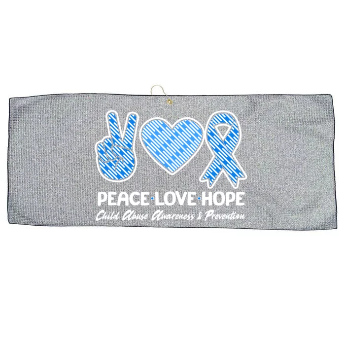 Peace Love Hope Child Abuse Awareness and Prevention Large Microfiber Waffle Golf Towel