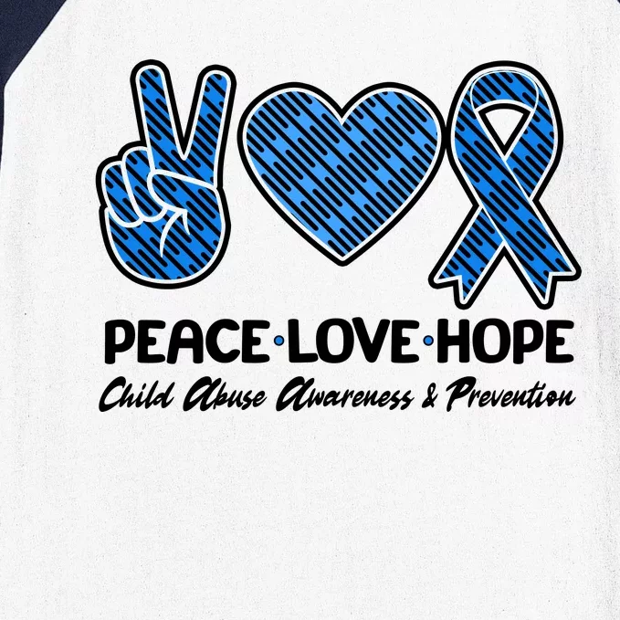 Peace Love Hope Child Abuse Awareness and Prevention Baseball Sleeve Shirt