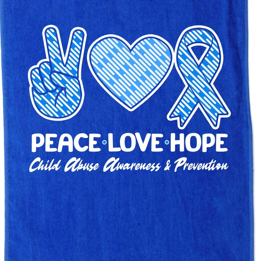 Peace Love Hope Child Abuse Awareness and Prevention Platinum Collection Golf Towel