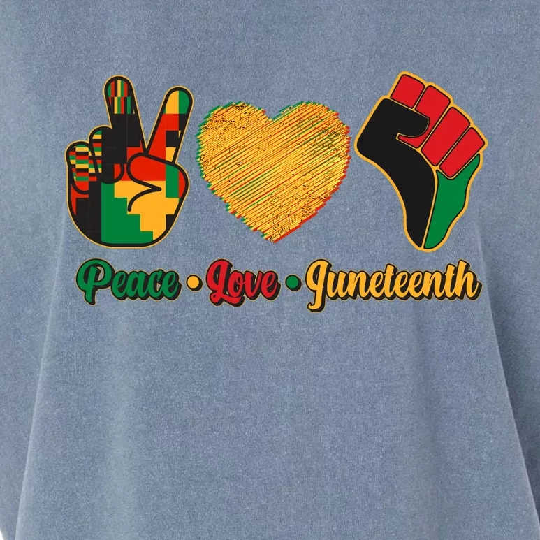 Peace Love Juneteenth June 19 1865 Garment-Dyed Women's Muscle Tee