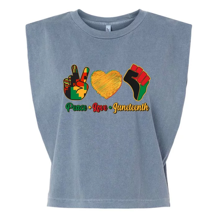 Peace Love Juneteenth June 19 1865 Garment-Dyed Women's Muscle Tee