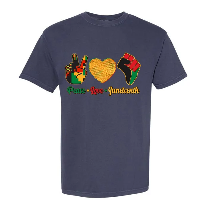 Peace Love Juneteenth June 19 1865 Garment-Dyed Heavyweight T-Shirt