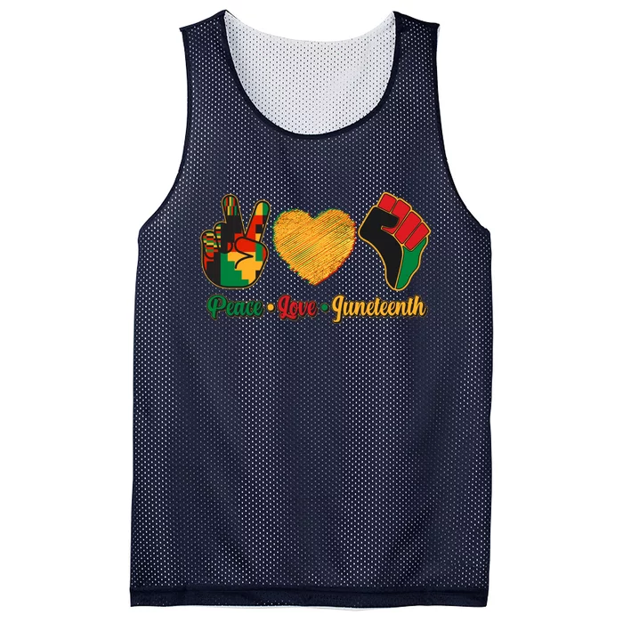 Peace Love Juneteenth June 19 1865 Mesh Reversible Basketball Jersey Tank