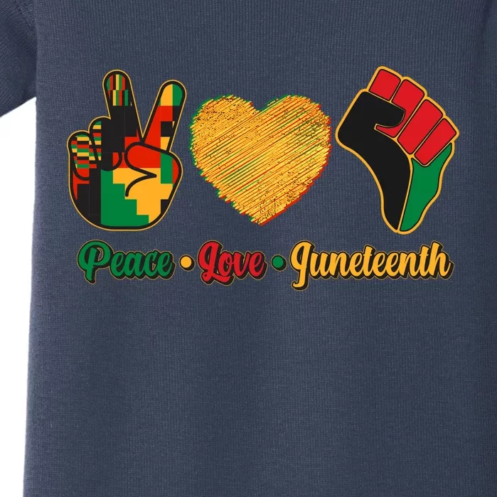 Peace Love Juneteenth June 19 1865 Baby Bodysuit