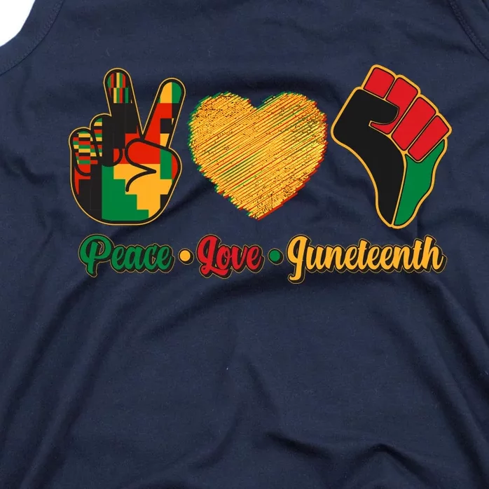 Peace Love Juneteenth June 19 1865 Tank Top