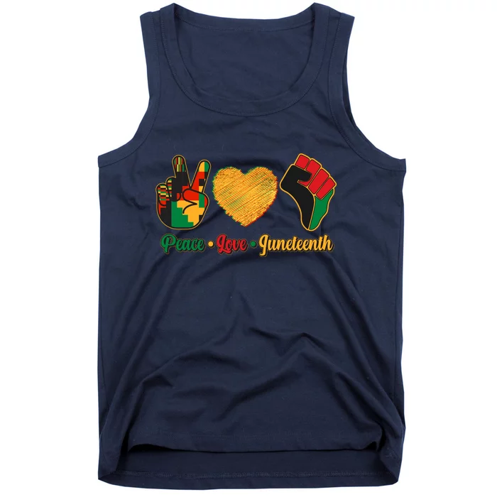 Peace Love Juneteenth June 19 1865 Tank Top