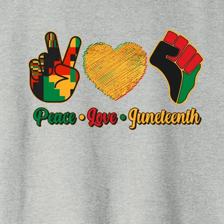 Peace Love Juneteenth June 19 1865 Women's Crop Top Tee