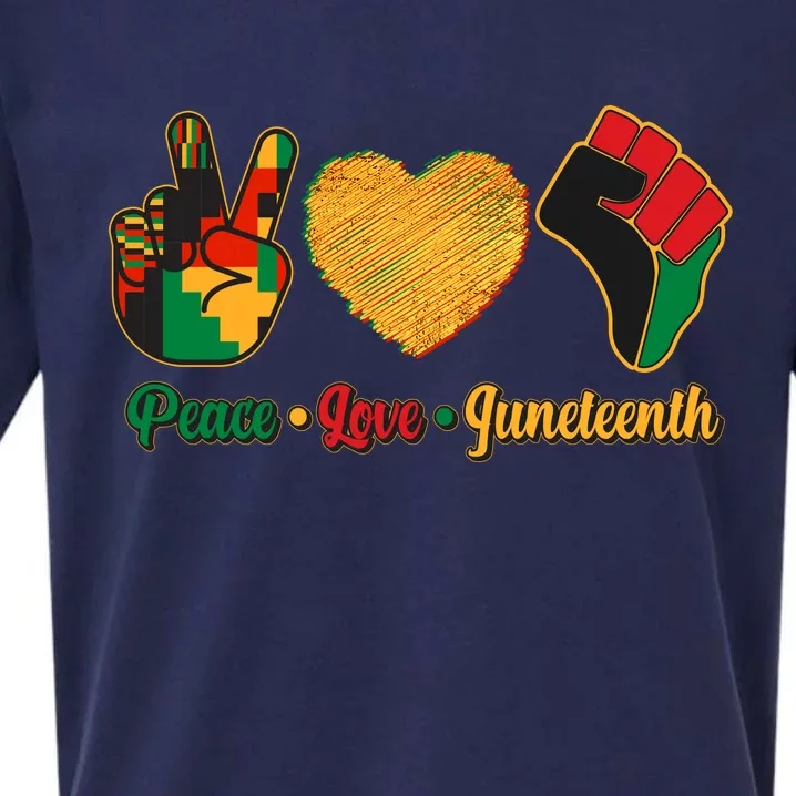 Peace Love Juneteenth June 19 1865 Sueded Cloud Jersey T-Shirt