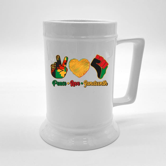 Peace Love Juneteenth June 19 1865 Front & Back Beer Stein