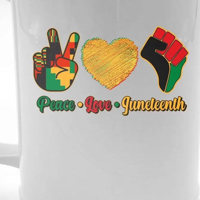 Peace Love Juneteenth June 19 1865 Front & Back Beer Stein