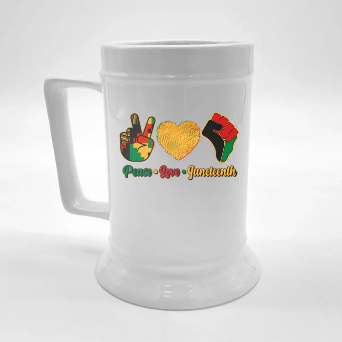 Peace Love Juneteenth June 19 1865 Front & Back Beer Stein