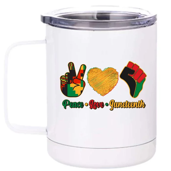 Peace Love Juneteenth June 19 1865 Front & Back 12oz Stainless Steel Tumbler Cup