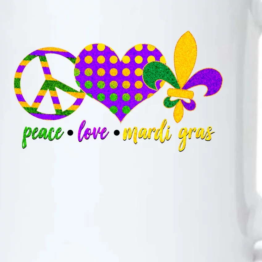 Peace Love Mardi Gras Black Color Changing Mug