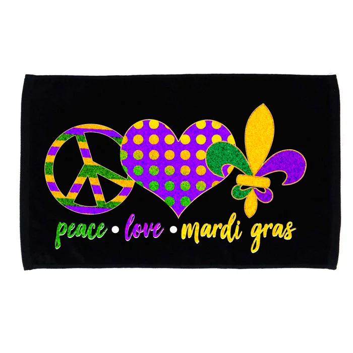 Peace Love Mardi Gras Microfiber Hand Towel