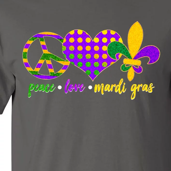 Peace Love Mardi Gras Tall T-Shirt