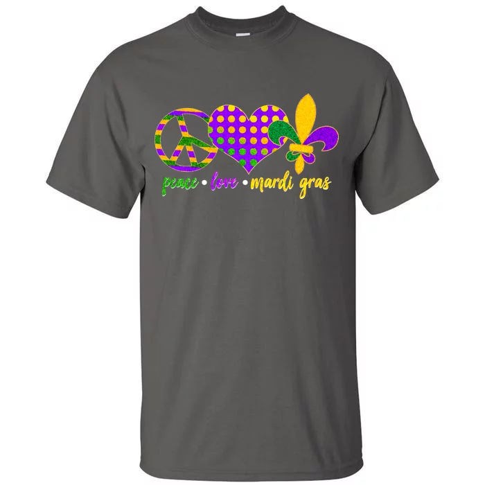 Peace Love Mardi Gras Tall T-Shirt