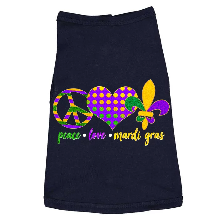 Peace Love Mardi Gras Doggie Tank