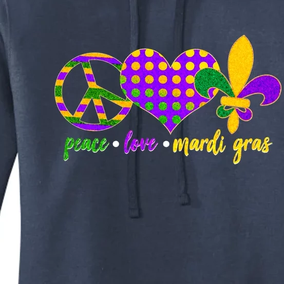 Peace Love Mardi Gras Women's Pullover Hoodie