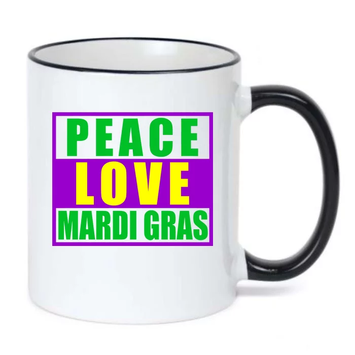 Peace Love Mardi Gras New Orleans Black Color Changing Mug