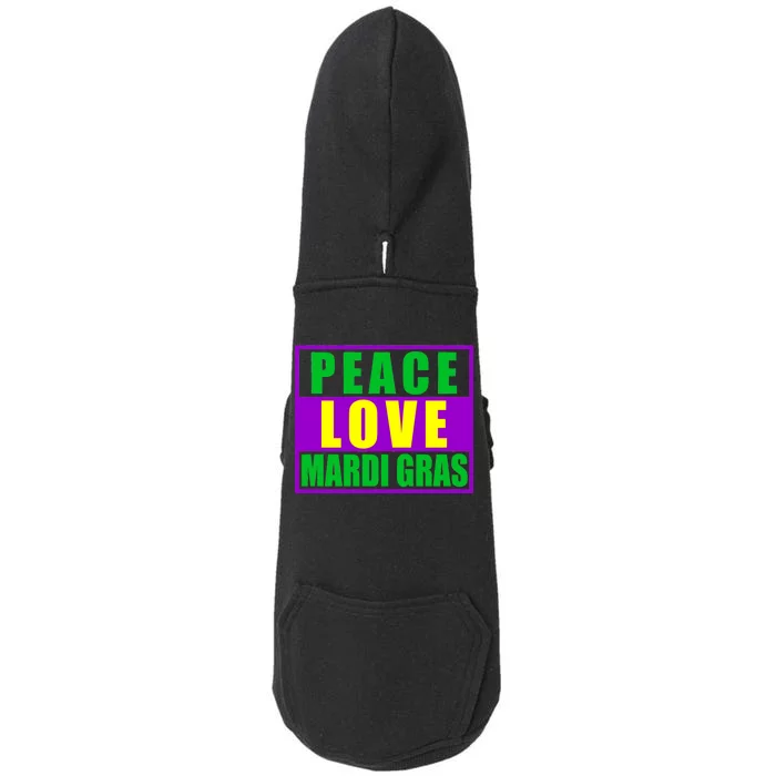 Peace Love Mardi Gras New Orleans Doggie 3-End Fleece Hoodie