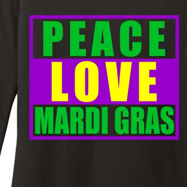 Peace Love Mardi Gras New Orleans Womens CVC Long Sleeve Shirt