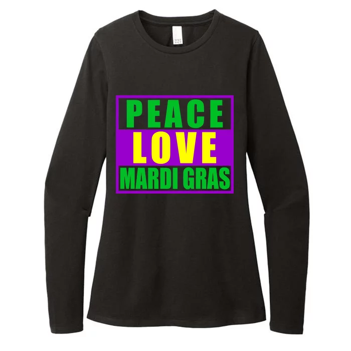 Peace Love Mardi Gras New Orleans Womens CVC Long Sleeve Shirt