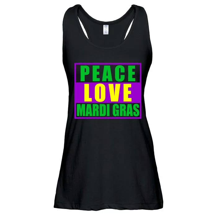 Peace Love Mardi Gras New Orleans Ladies Essential Flowy Tank