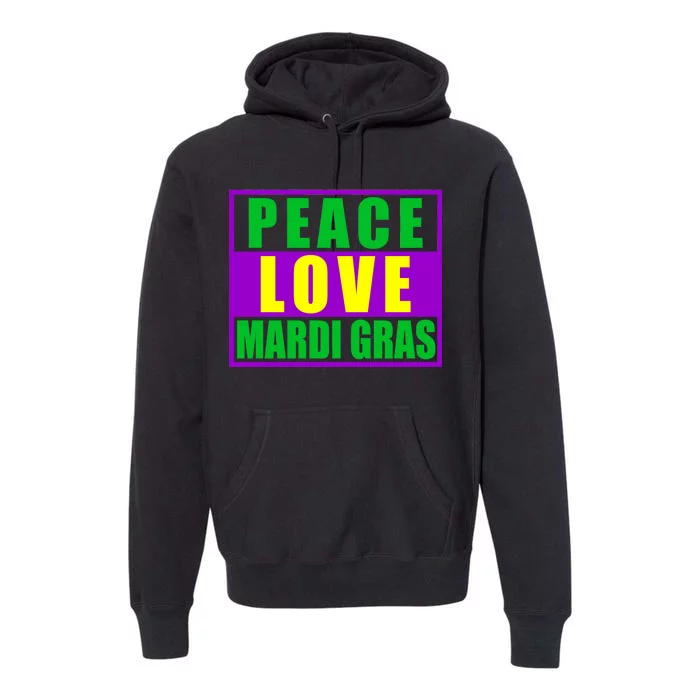 Peace Love Mardi Gras New Orleans Premium Hoodie